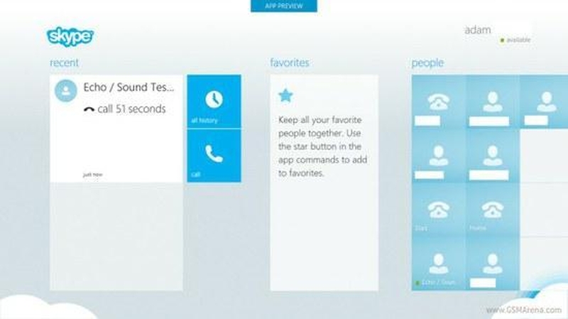 Nutekinta „Windows 8“ skirta „Skype” versija