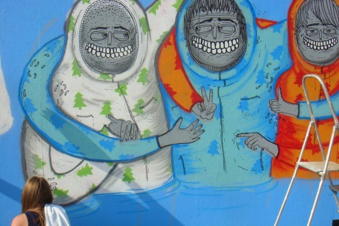 Grafičių meistrai išmargino Zaraso ežero pakrantę