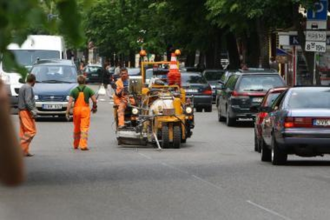 A.Mickevičiaus gatvėje ištaisytas eismo juostų brokas