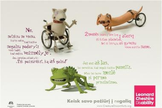 Animaciniai filmukai skatins keisti požiūrį į negalią