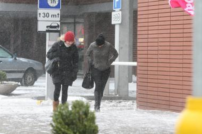 Klaipėdoje - pūga, eismo sąlygos sudėtingos