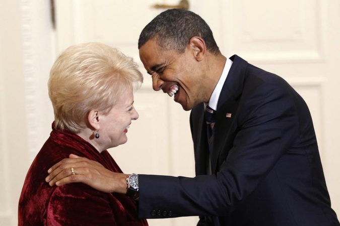 D.Grybauskaitė pasveikino B.Obamą 50-mečio proga