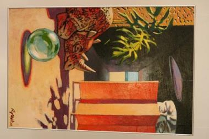 Sostinėje: klaipėdiečio tapytojo R.Martinionio paveikslas "Pasąmonės safaris II" (2008) dabar eksponuojamas tarptautinėje meno mugėje "ArtVilnius 2009".