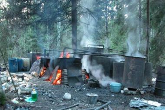 Verslas: paprastai dideli kiekiai naminės degtinės pagaminami giliai miškuose įrengtose savadarbėse varyklose, o paskui gabenami į miestą.
